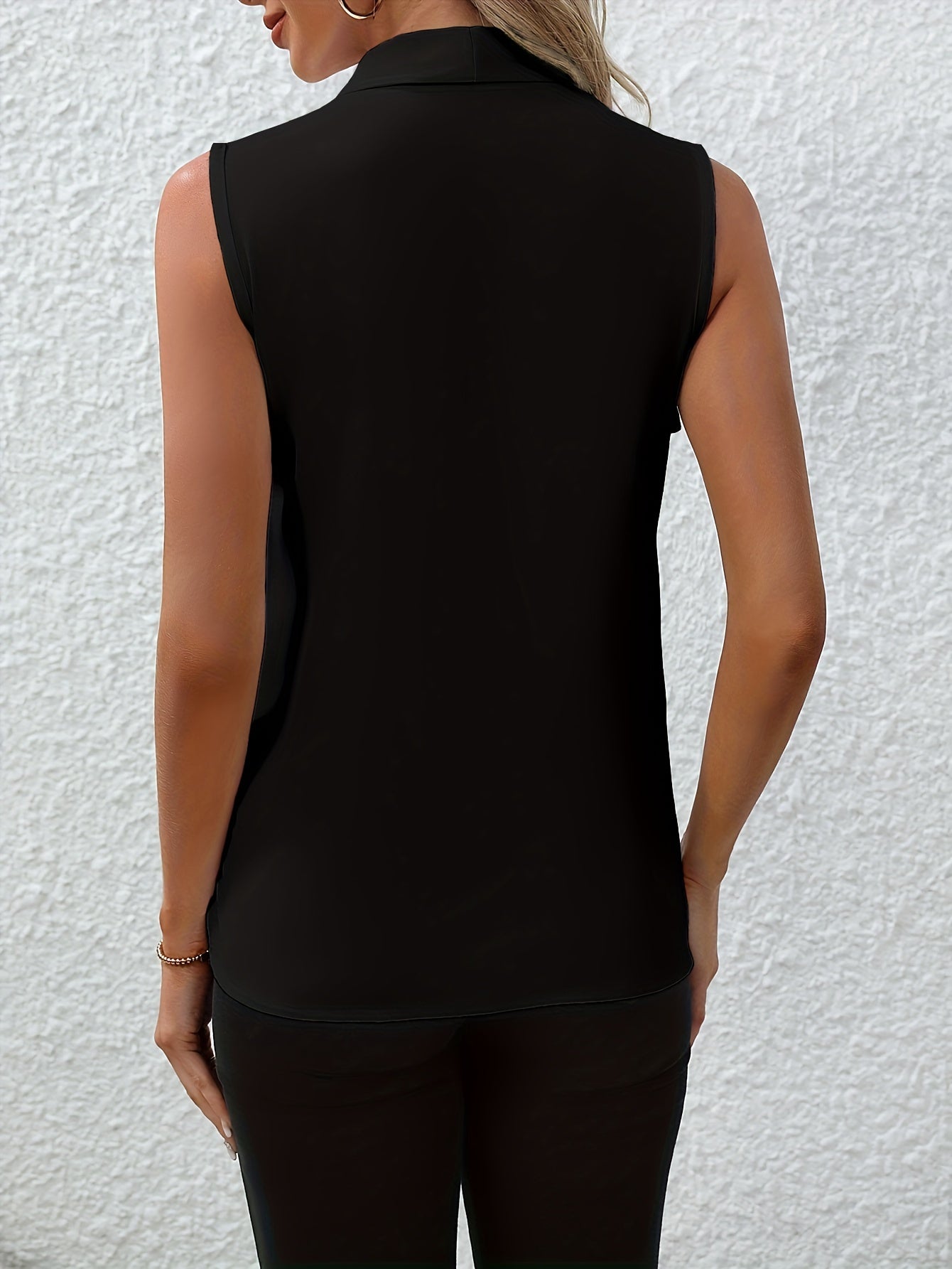 Chic V-neck Blouse, Elegant Sleeveless - MyEmpired