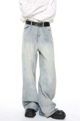 Washed Straight Leg Jeans - MyEmpired
