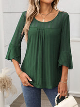 Round Neck Three-Quarter Sleeve Top - MyEmpired