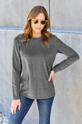 Basic Bae Full Size Round Neck Long Sleeve Top - MyEmpired
