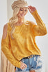 BiBi Tie-Dye French Terry Round Neck Cold Shoulder T-Shirt - MyEmpired