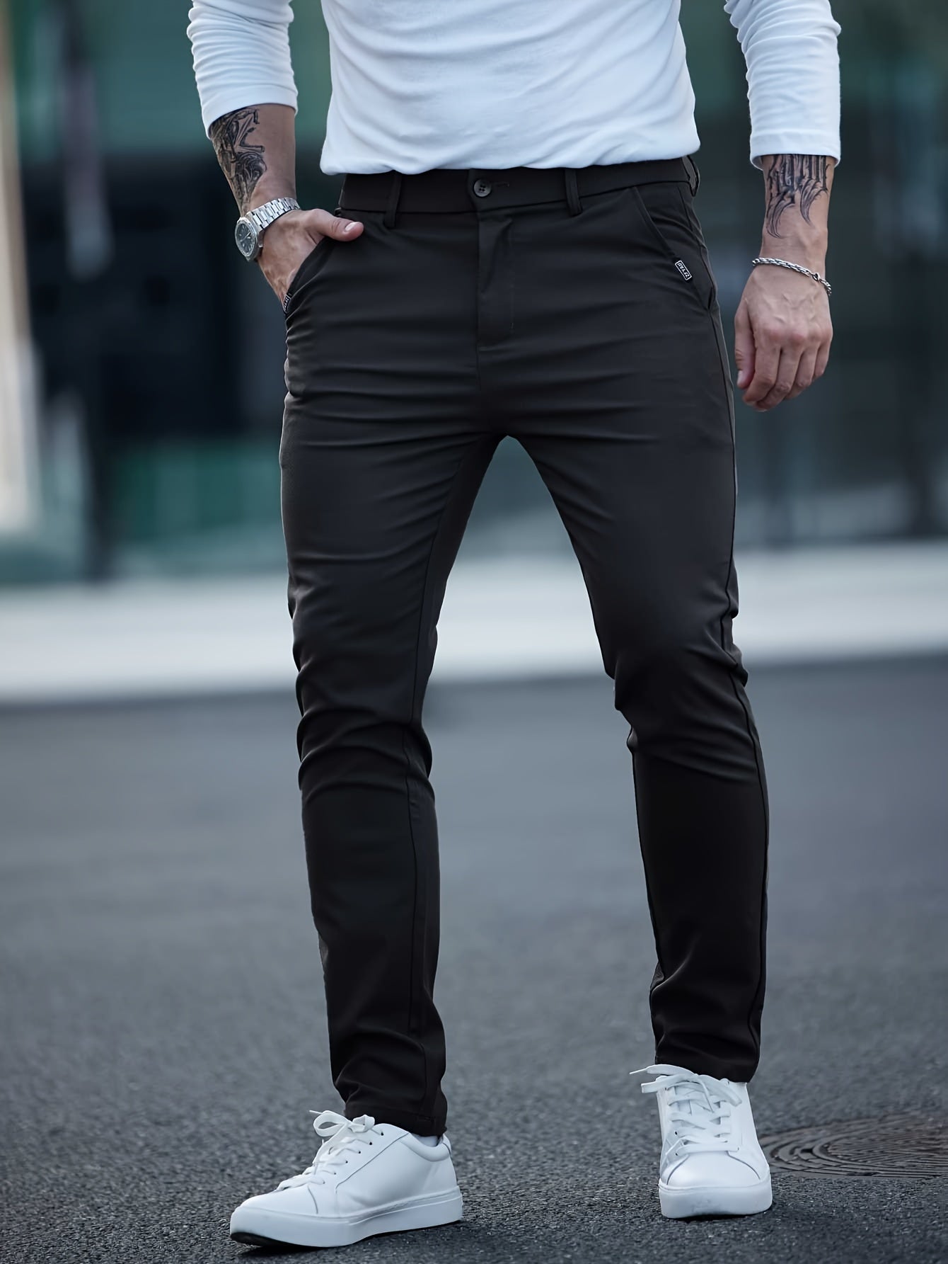 Men's Solid Color Straight Leg Pants, Casual Comfy Outdoor Trousers For Spring And Autumn As Gift