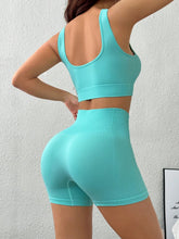 Scoop Neck Wide Strap Tank and Shorts Active Set - MyEmpired