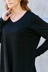 Basic Bae Full Size V-Neck Long Sleeve Top - MyEmpired