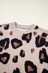 Leopard Round Neck Cap Sleeve T-Shirt - MyEmpired