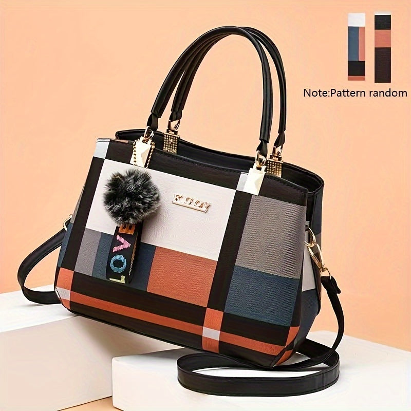 Grid Patterned Shoulder Bag - MyEmpired