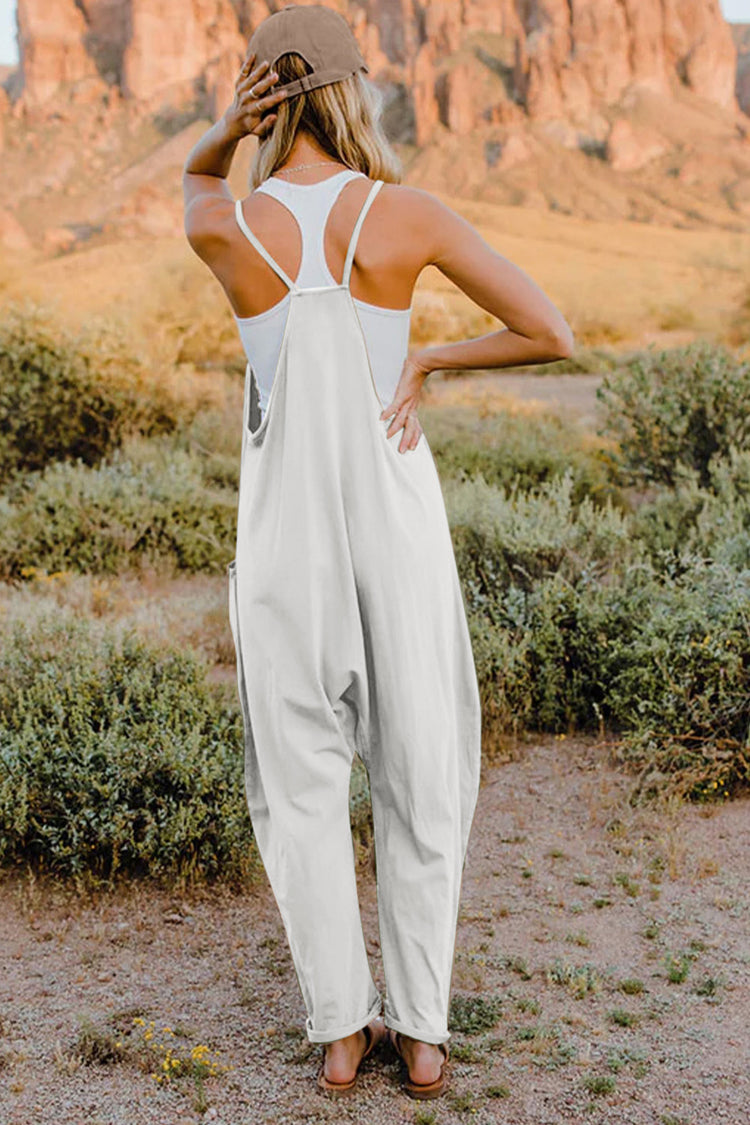 Double Take Full Size V-Neck Sleeveless Jumpsuit with Pockets - MyEmpired
