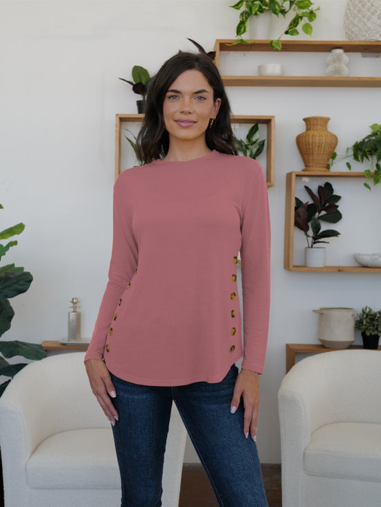 FAM-FAM Round Neck Long Sleeve T-Shirt - MyEmpired