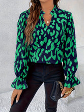 Leopard Print Notch Neck Blouse - MyEmpired