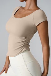 Round Neck Short Sleeve Active T-Shirt - MyEmpired