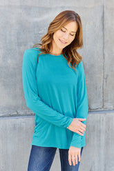 Basic Bae Full Size Round Neck Long Sleeve Top - MyEmpired