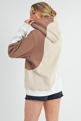 Aemi + Co Color Block Hoodie with Kangaroo Pocket - MyEmpired
