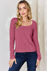 Basic Bae Full Size Ribbed Long Sleeve T-Shirt - MyEmpired