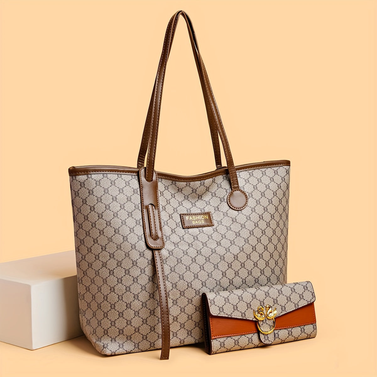 Handbags with Random Printing Design (2-Piece Set) - MyEmpired