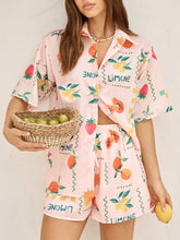 Printed Button Down Shirt and Shorts Set - MyEmpired