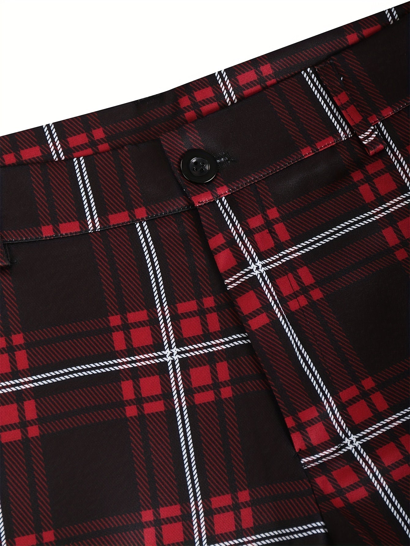 Elegant Plaid Slacks, Men's Casual Stretch Vintage Style Slightly Stretch Dress Pants