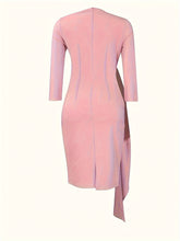 Crew Neck Sash Sheath Dress - MyEmpired