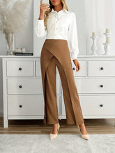 Solid Wide Leg Layered Pants, Elegant High Waist Loose Pants For Spring & Summer, Women&
