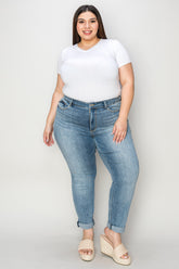Judy Blue Full Size Cuffed Hem Slim Jeans - MyEmpired