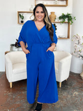 Double Take Full Size Surplice Wide Leg Jumpsuit with Pockets - MyEmpired