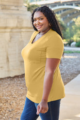 Basic Bae Bamboo Full Size V-Neck Short Sleeve T-Shirt - MyEmpired
