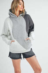 Aemi + Co Color Block Hoodie with Kangaroo Pocket - MyEmpired
