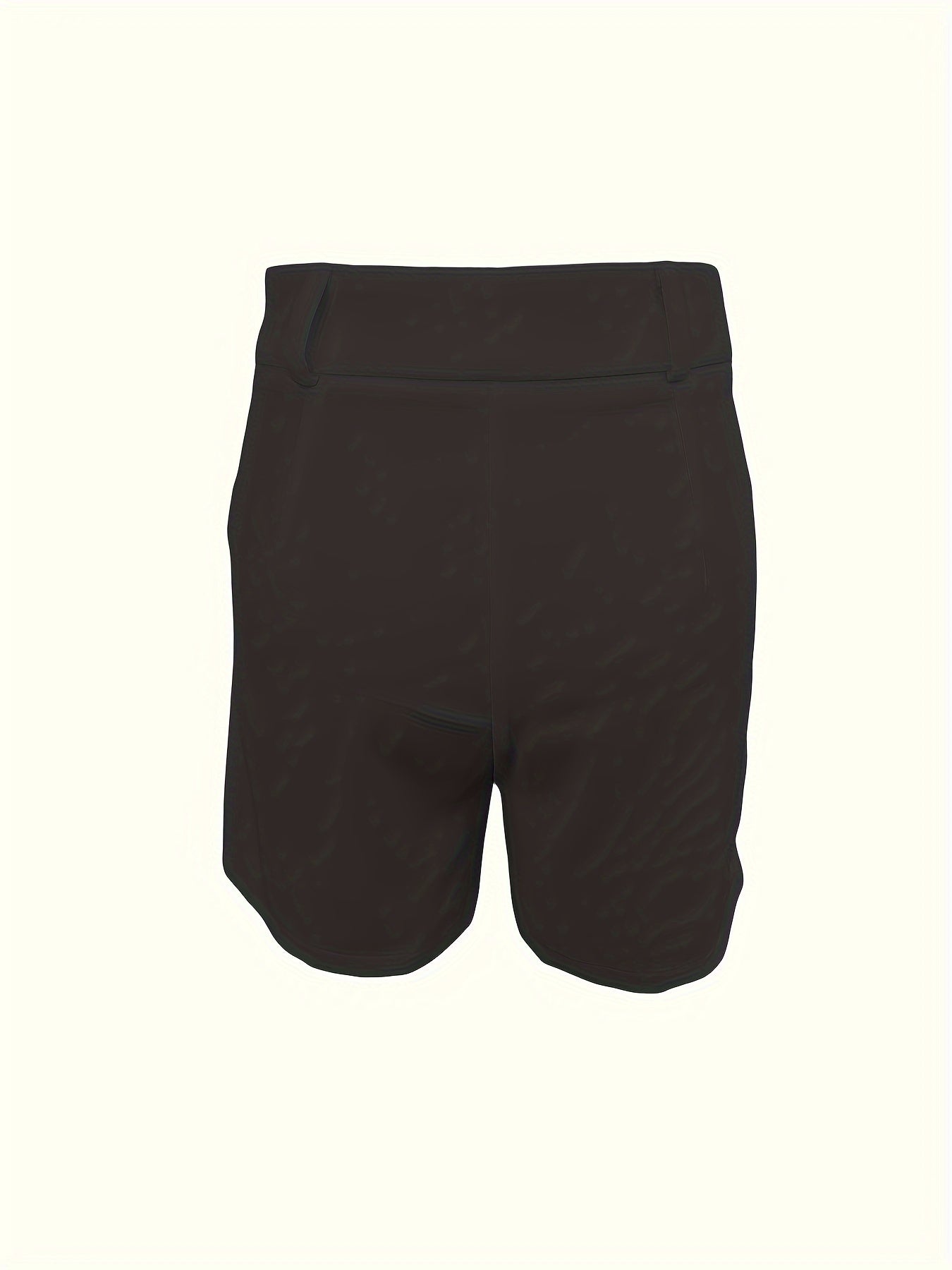 Slant Pockets High Waist Loose Shorts, Casual Solid Color Shorts For Spring & Summer, Women&