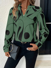 Geo Print V Neck Blouse - MyEmpired