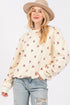 SAGE + FIG Heart Printed Contrast Long Sleeve Sweatshirt - MyEmpired