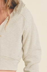 Aemi + Co Zip Up Raglan Sleeve Cropped Hoodie - MyEmpired