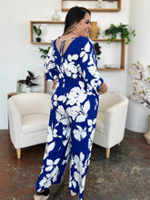 Double Take Full Size Printed Tie Back Wide Leg Jumpsuit - MyEmpired