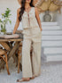 Devine Tied V-Neck Sleeveless Top and Pants Set - MyEmpired