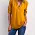Solid V Neck Blouse - MyEmpired