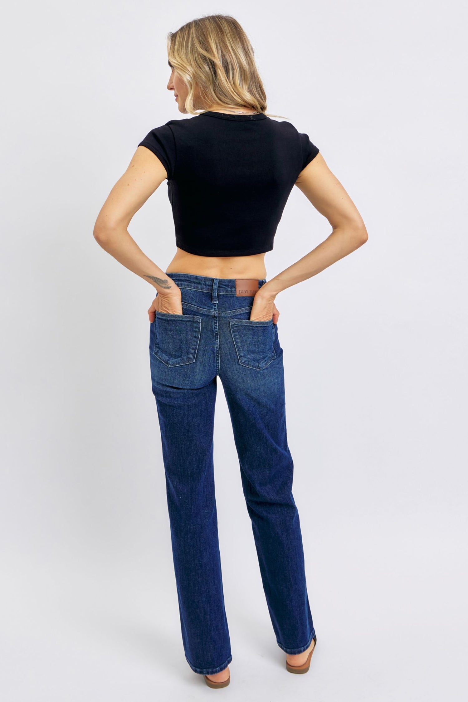 Judy Blue Full Size Tummy Control Straight Jeans Plus Size - MyEmpired