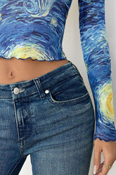 Starry Sky Cropped Mesh T-Shirt - MyEmpired