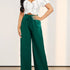 Solid Color Wide Leg Pants, Casual High Drawstring Waist Loose Pants For Spring & Summer, Women&