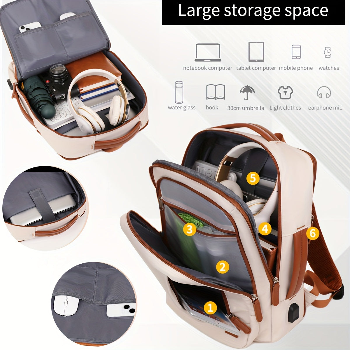 40L Flight-Approved Carry-On Backpack with 3 Packing Cubes - MyEmpired