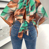 Abstract Print Off-shoulder Blouse - MyEmpired