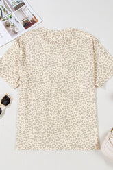 MAMA Letter Graphic Leopard Round Neck T-Shirt - MyEmpired