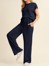 Ribbed Exposed Seam Top and Pants Set - MyEmpired