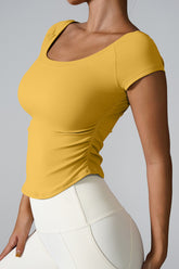 Round Neck Short Sleeve Active T-Shirt - MyEmpired