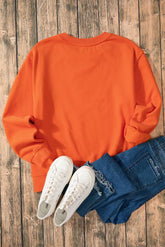Letter Round Neck Long Sleeve Sweatshirt - MyEmpired