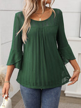 Round Neck Three-Quarter Sleeve Top - MyEmpired