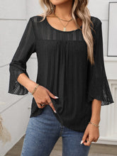 Round Neck Three-Quarter Sleeve Top - MyEmpired