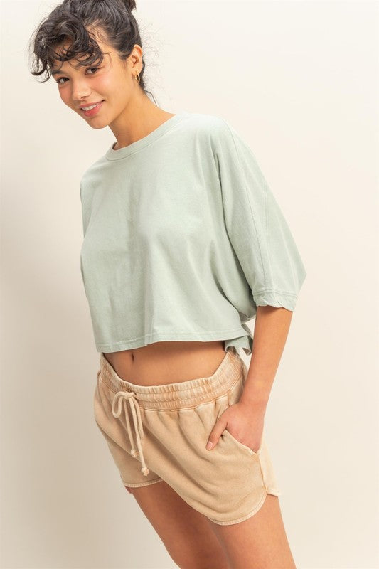 HYFVE Lightweight Round Neck Batwing Sleeve T-Shirt - MyEmpired