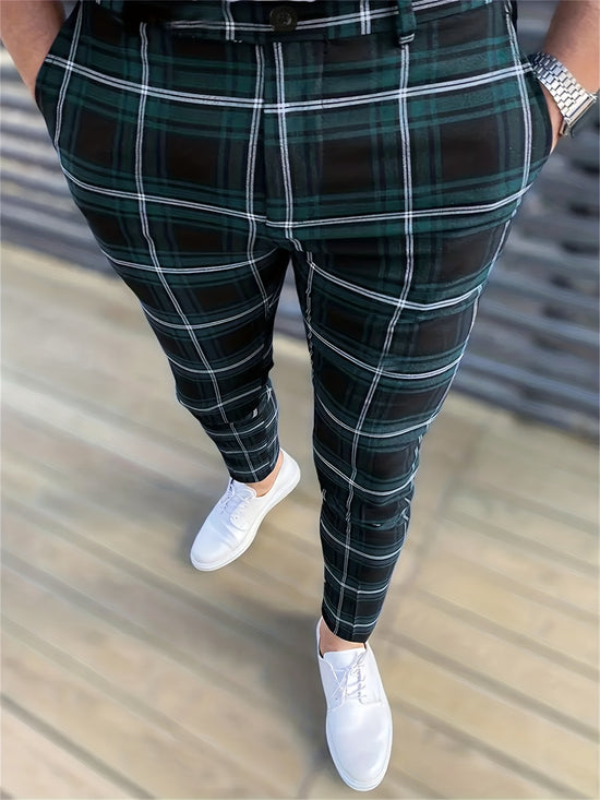 Elegant Plaid Slacks, Men&