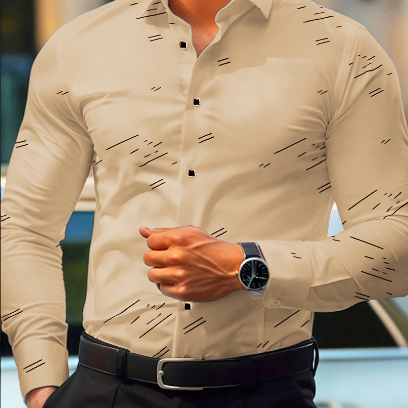 Long Sleeve Casual Button Up Shirt For Formal Occasions - MyEmpired