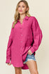 Double Take Full Size Pocketed Texture Button Up Shirt - MyEmpired