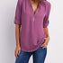 Solid V Neck Blouse - MyEmpired