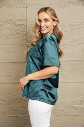 Round Neck Dropped Shoulder Top - MyEmpired